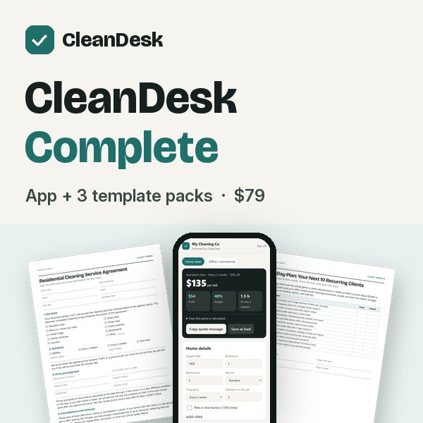 CleanDesk Complete: the app plus three template packs